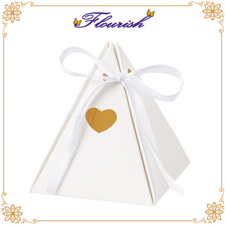 Einzigartiges Design Dreieck geformte weiße Hochzeitsgeschenk Explosion Box