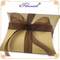 Brown Ribbon Golden Pillow Box