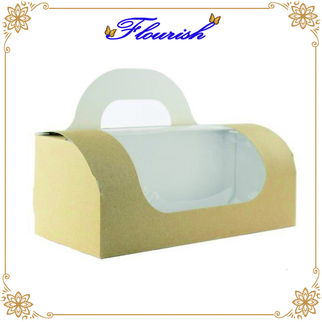 Individuell geformte Snack-Dessert-Aufbewahrung Kraftpapierbox mit Fenster