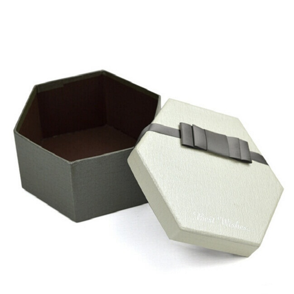 Custom Design Hexagon Karton Frontfenster Stil Jubiläum Blume Geschenkbox