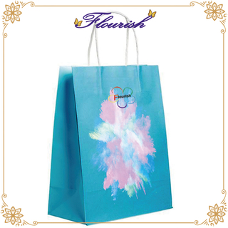 Kraftpapier gewaschener Druck Blue Bag