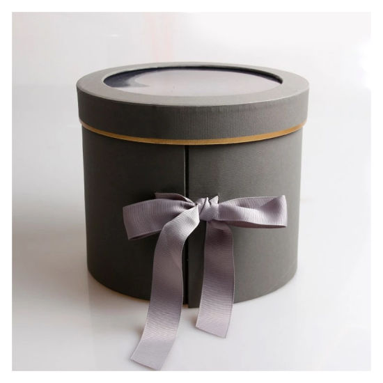 Lila Farbe Gold Stempel Blumen Lagerung Runde Pappschachtel