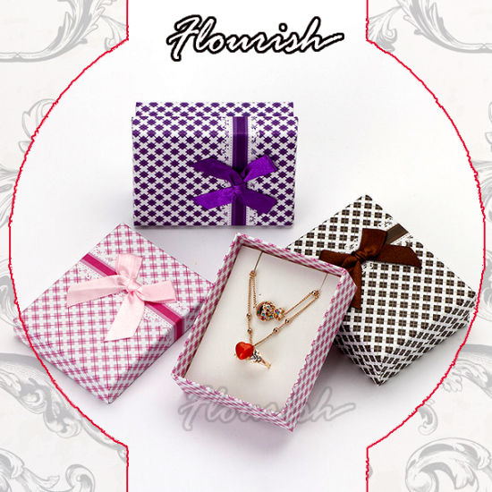 Spezielle Textur Lila Kunstdruckpapier Schmuck Brosche Geschenkbox