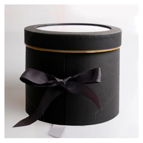 Lila Farbe Gold Stempel Blumen Lagerung Runde Pappschachtel