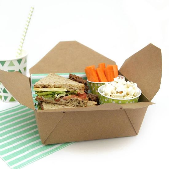 Anpassbare biologisch abbaubare Pizza-Sandwich-Fensterbox in Lebensmittelqualität
