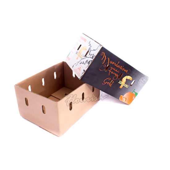 Wellpappe Orangen Gemüse Verpackung Papierbox