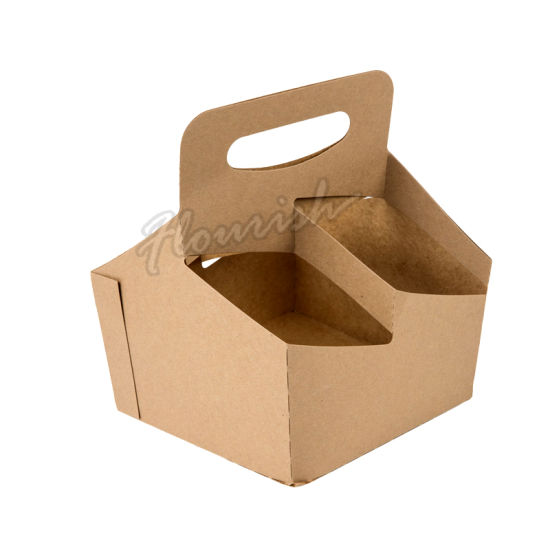 Umweltfreundlicher brauner Kraftpapier-Kaffee-Weinträger