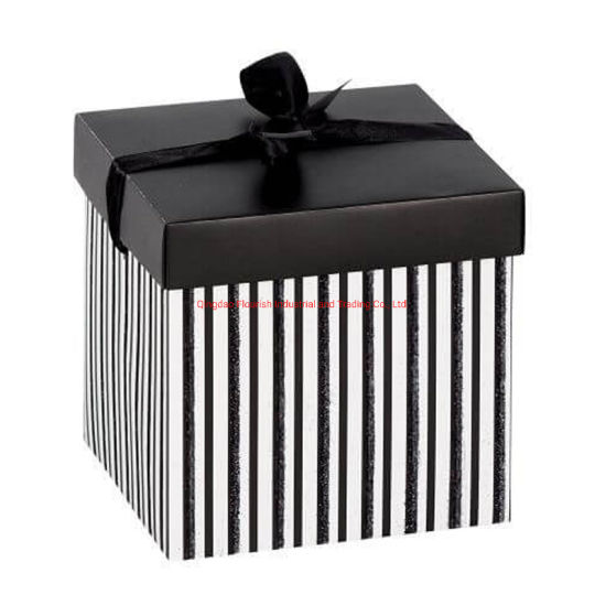 Große Größe Farbdruck Hochzeitsbevorzugung Geschenkverpackung Box mit Band Fliege