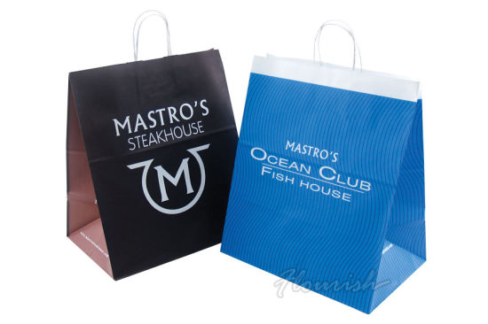 Kundenspezifischer Druck Blue Coated Paper Wrapping Bag