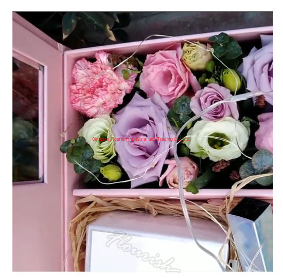 Großhandelspreis Quadrat Herzförmige starre Pappe Rose Flower Paper Box