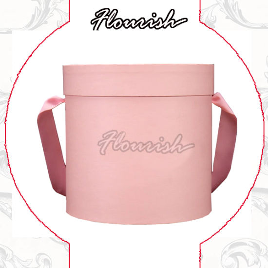 Phantasie Burgunder Pappe Runde tragbare Blume Hochzeit Box