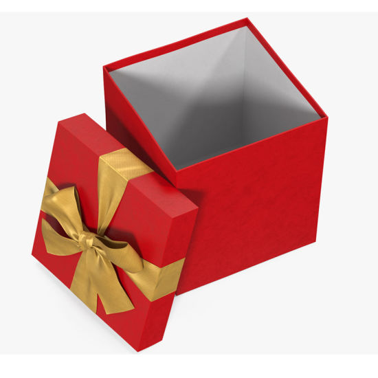 Rote benutzerdefinierte Fliege Deckel und Basis Geschenkverpackung Papierbox für Happy Time