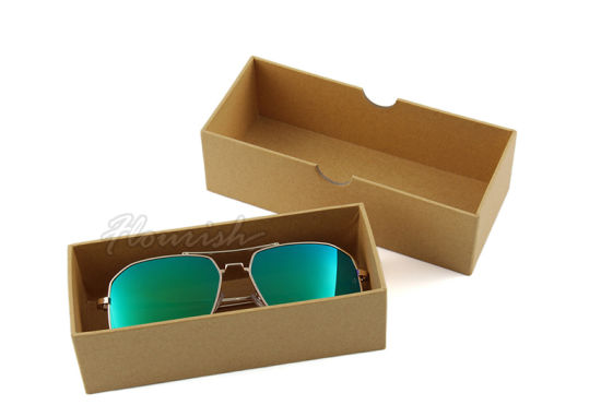 Plain Brown Color Rectangle Starre Karton Sonnenbrille Watercup Verpackungsbox