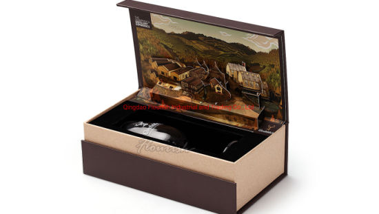 Heavy Duty Black Rigid Cardboard 3 Flaschen Wein Aufbewahrungsbox