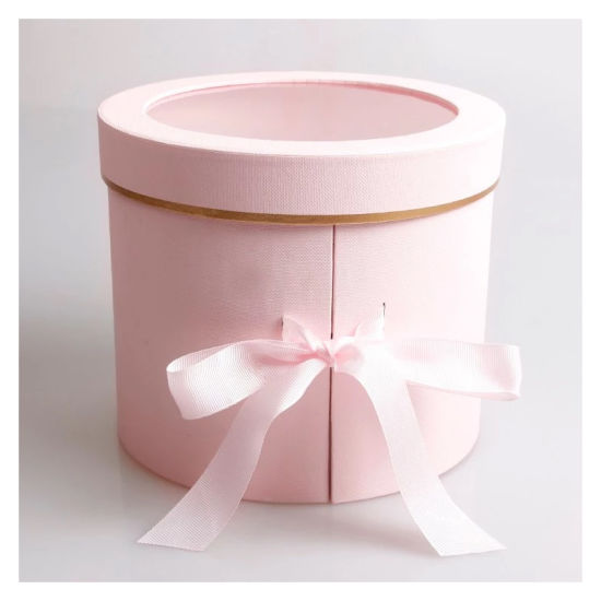 Weiße runde Röhrenform Rose Flower Geschenkverpackungsbox