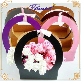Kreative neue Design Runde geformte Kraftpapier Blumenverpackung Geschenktüte