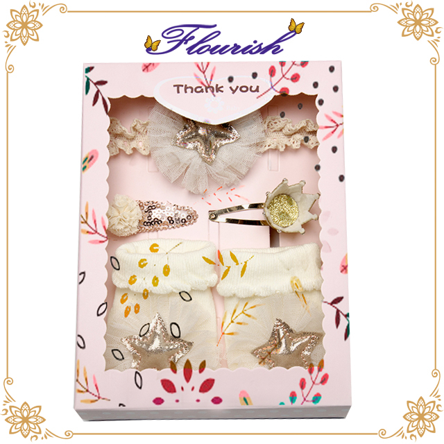 Glitzernde rosa beschichtete Papier-Baby-Haarnadel-Geschenkbox der Mädchen
