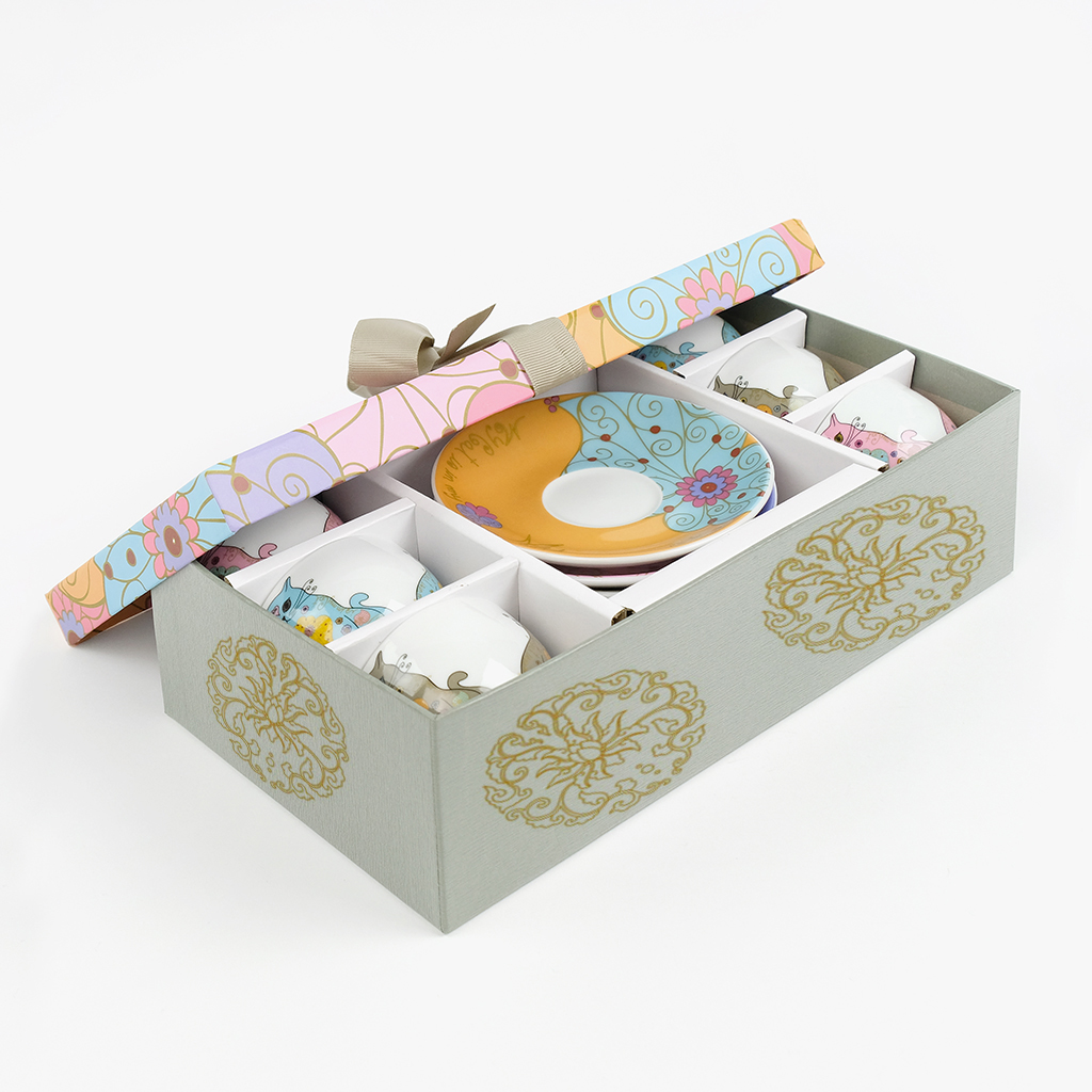 Orange beschichtetes Papier Schöne Tasse Geschenk Aufbewahrungsbox
