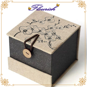 Brown Color Special Leinen Art Paper Schmuck Geschenkbox