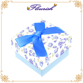 Blau beschichtetes Papier Blumendruck Souvenir Box