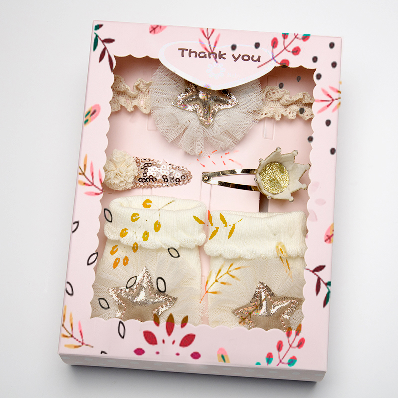 Hellblauer Karton Weihnachtsgeschenk Baby Mädchen Haarschmuck Verpackungsbox